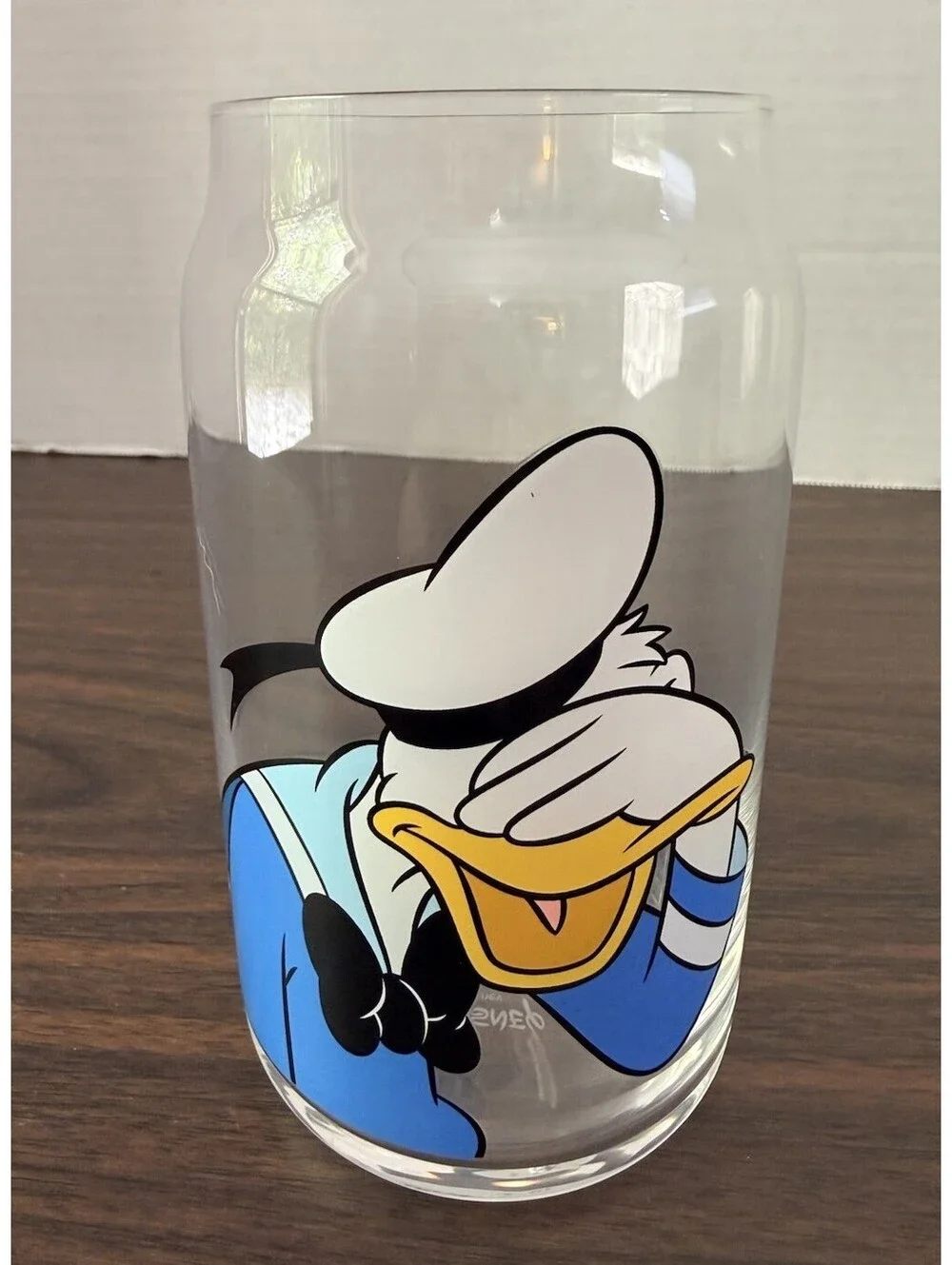 JoyJolt Disney Donald Duck Peek A Boo 16 oz Can Glass Tumbler Drinking Glass